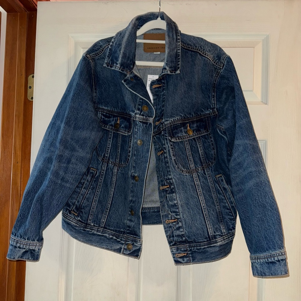 American Eagle Outfitters Dark Blue Denim Jean Jacket